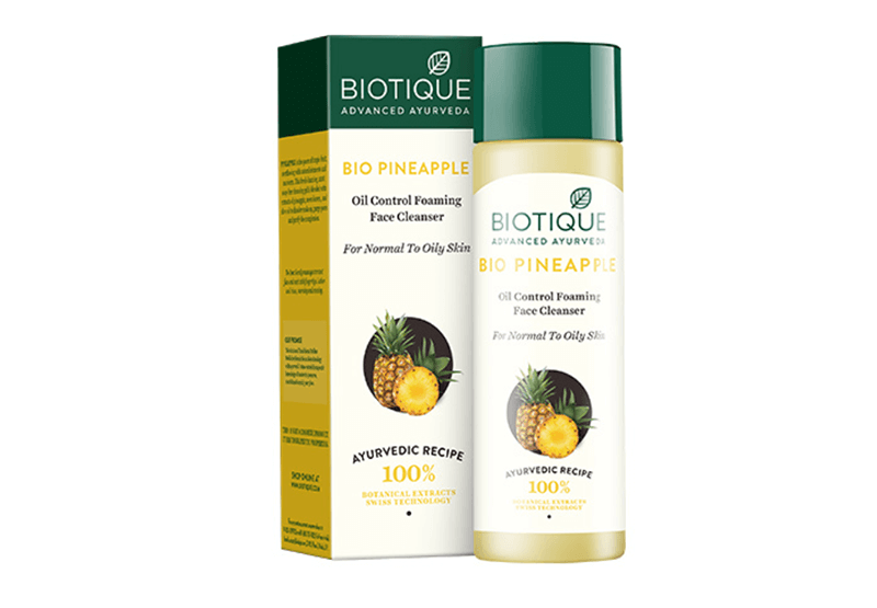 Bio Pineapple Oil Control Foaming Face Wash Cleanser For Normal To Oily Skin