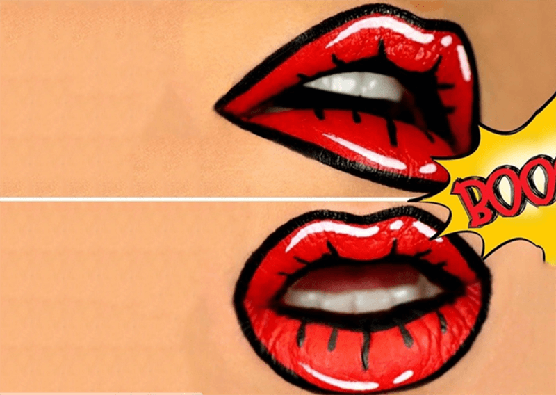 Pop Art Inspired Lip Art